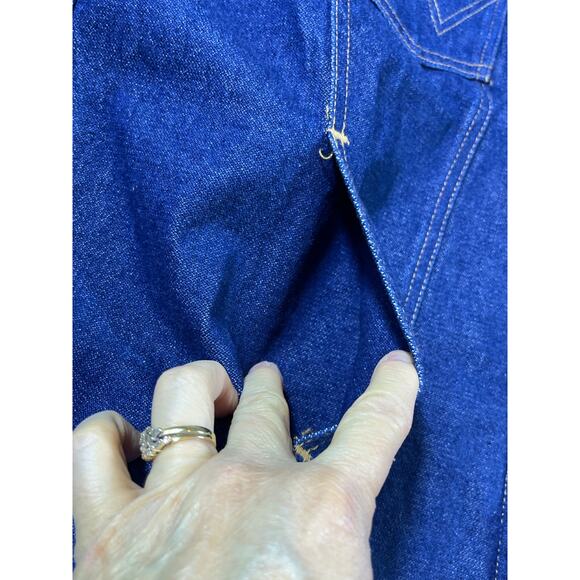 Wrangler Men’s Large Blue Cowboy Cut Denim Trucker Work Jean Jacket Western - Picture 8 of 9